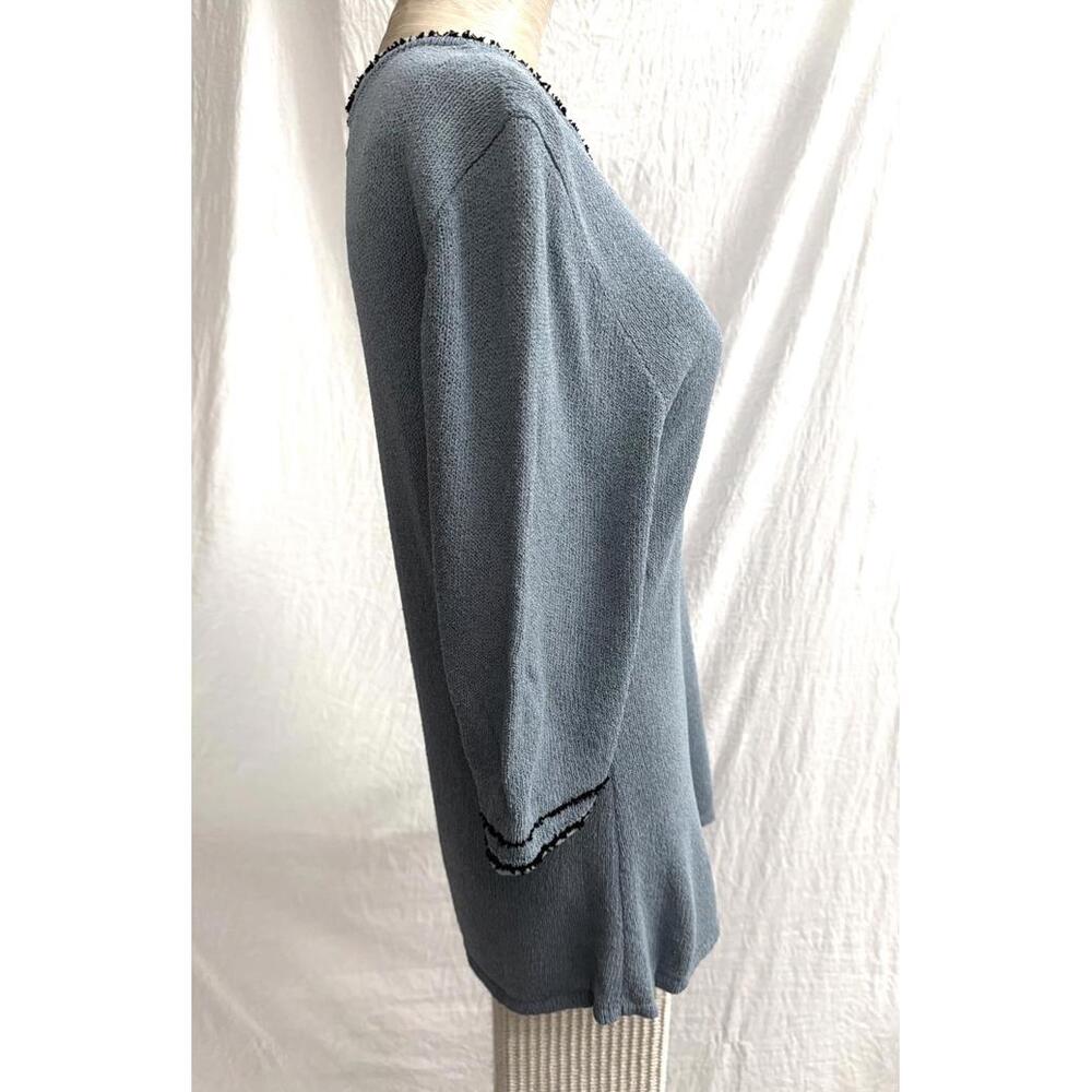 Ani Barrie elbow length blue knit - Picture 2 of 6